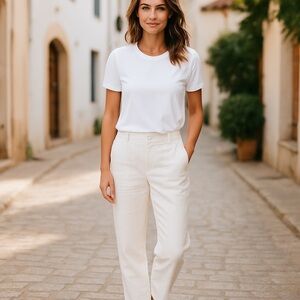 Calvin Klein 100% Linen Wide-Leg Pants-Size 16/18